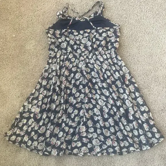 Lauren Conrad Disney Alice in Wonderland Floral Teapot Teacup Sundress Sz L - Picture 11 of 16